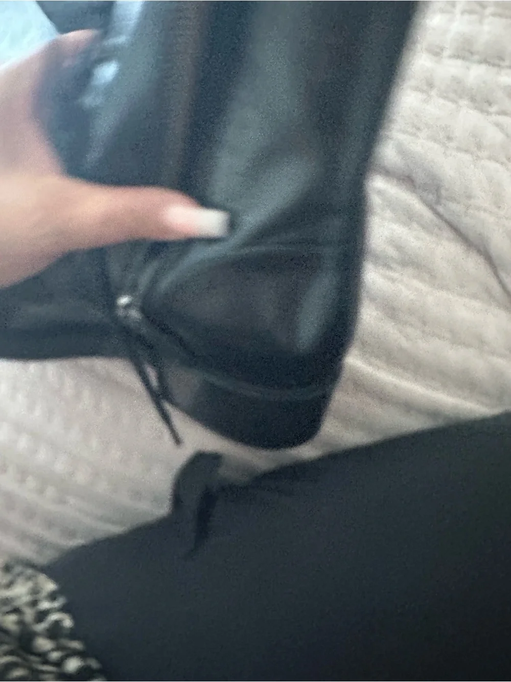CHANEL Black Leather Lace-Up CC Combat Boots with Logo Toe